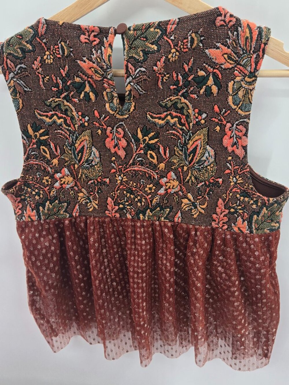 Anthropologie Eva Franco Boho Jacquard Cropped Sleeveless Top Size XS - Picture 2 of 11